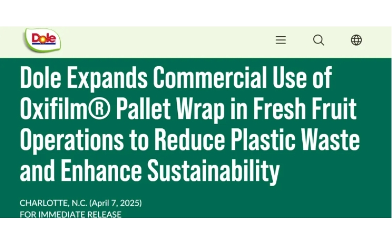 Dole全面導入呼吸纏繞膜，年減塑68萬公斤！